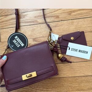 Steve Madden Plum Crossbody Bag with Gold Accent